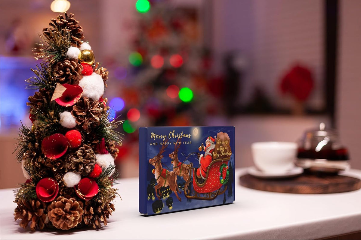 Christmas blue gift box view 4
