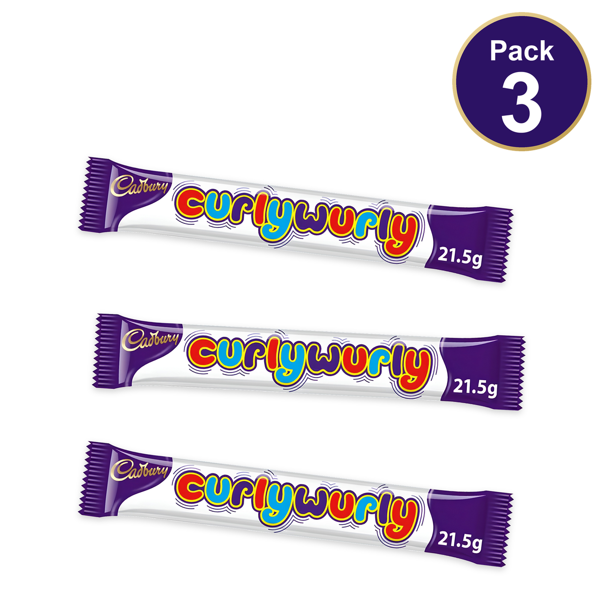 Cadbury Curly Wurly Chocolate Bar 21.5g — Pack of 3