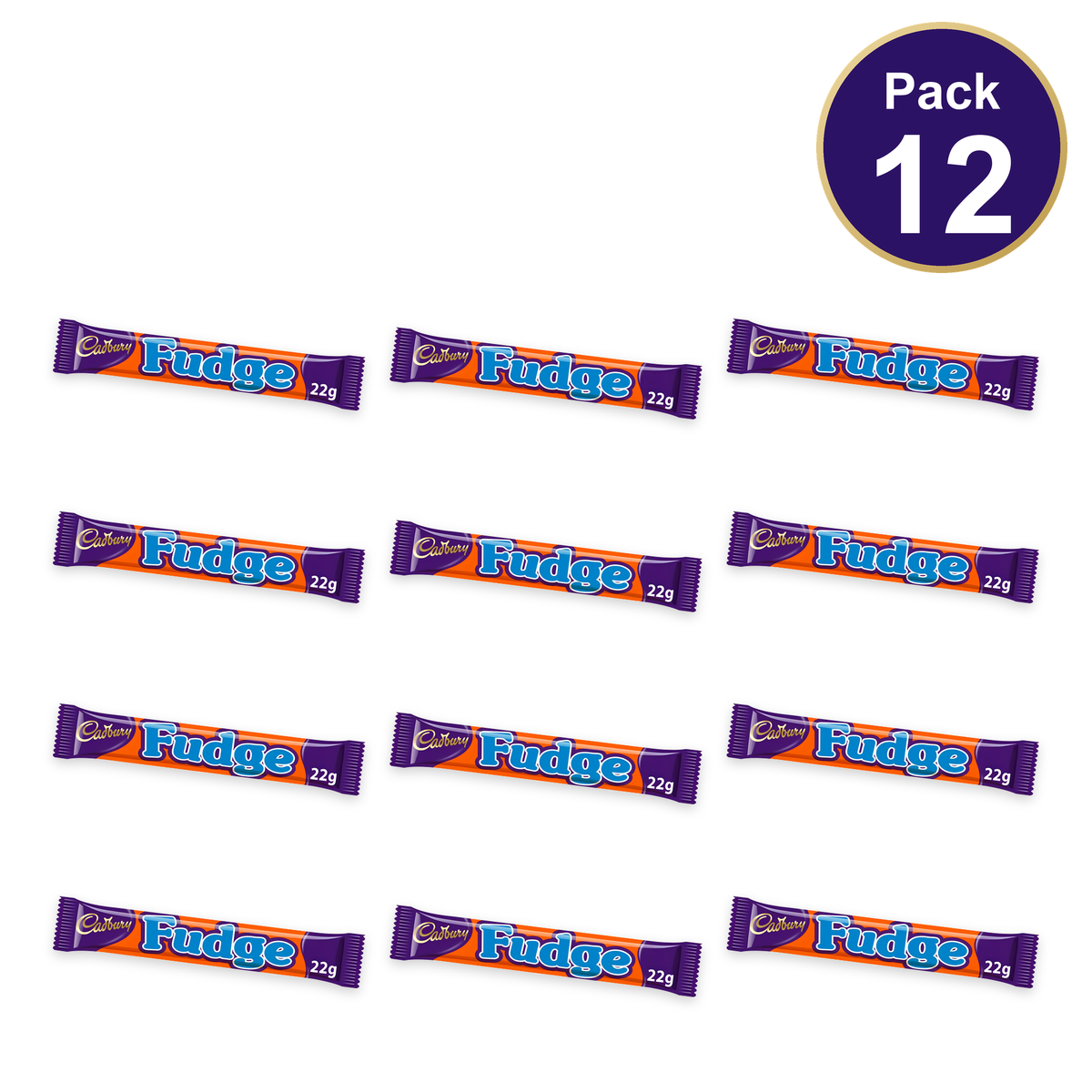 Cadbury Fudge Chocolate Bar 22g — Pack of 12