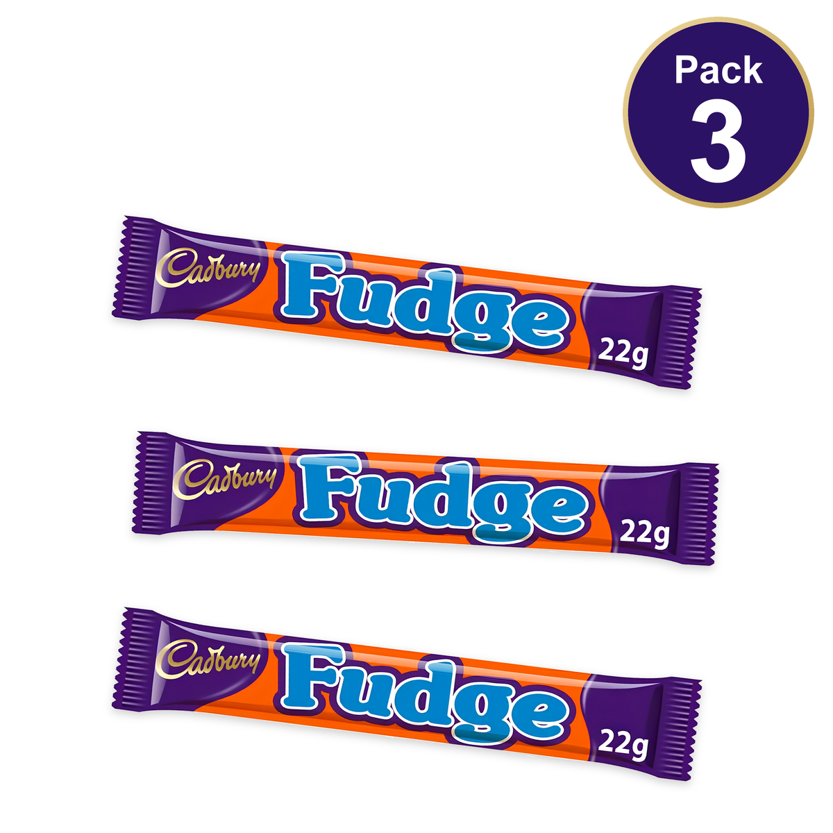 Cadbury Fudge Chocolate Bar 22g — Pack of 3