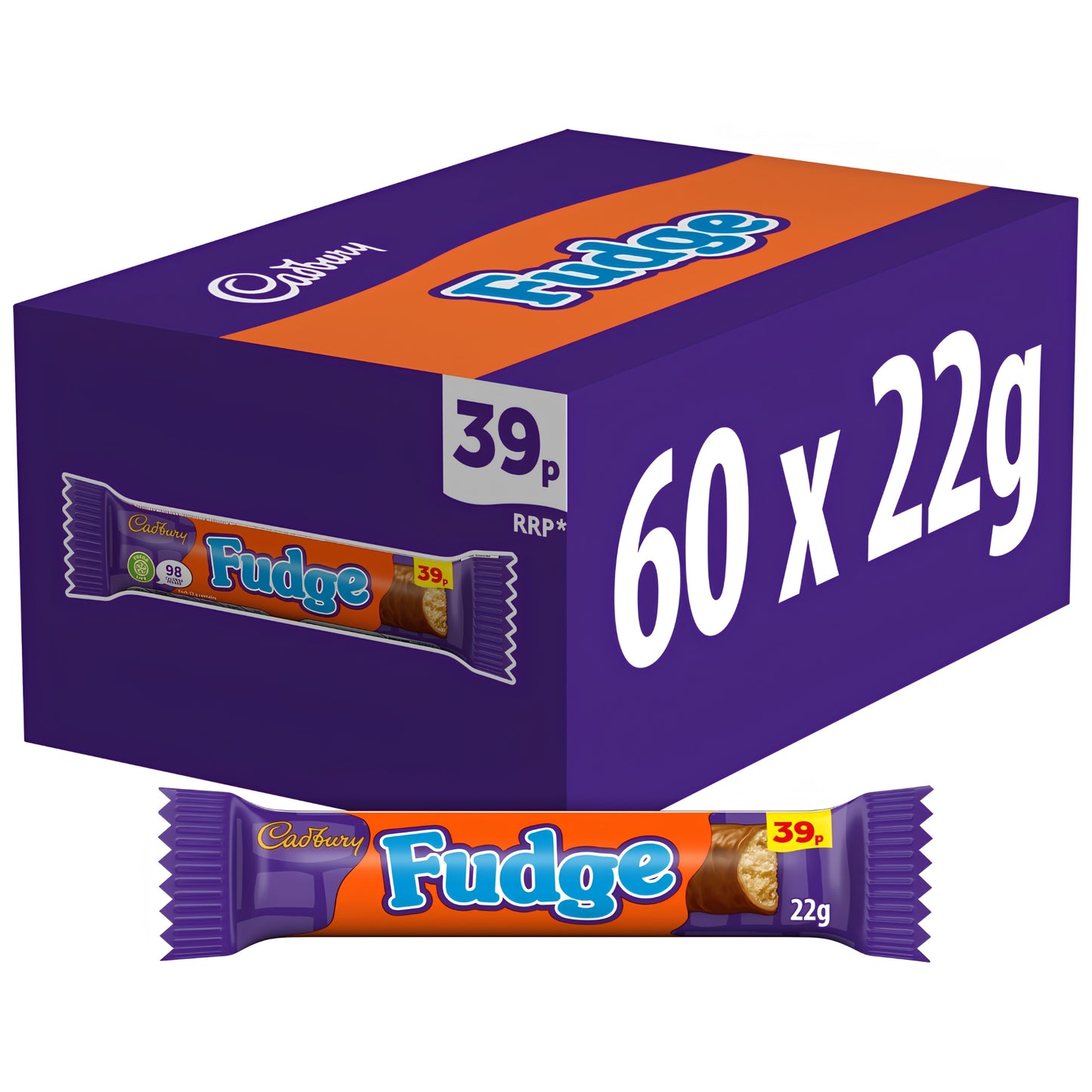 Cadbury Fudge Chocolate Bar 22g Full Case