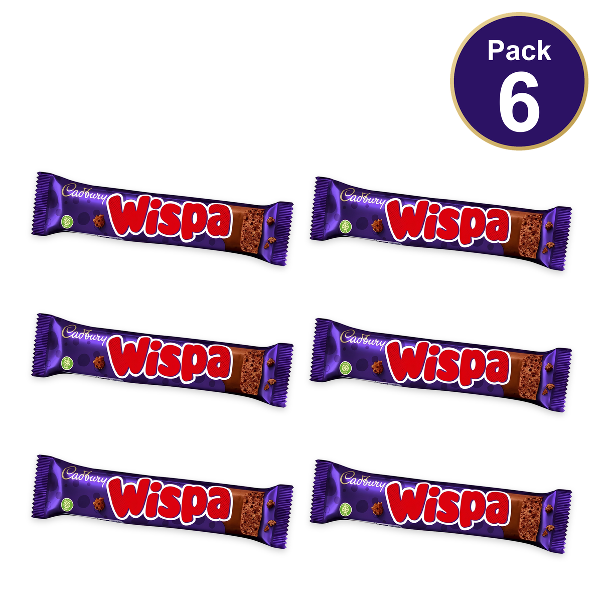 Cadbury Wispa Chocolate Bar 36g — Pack of 6