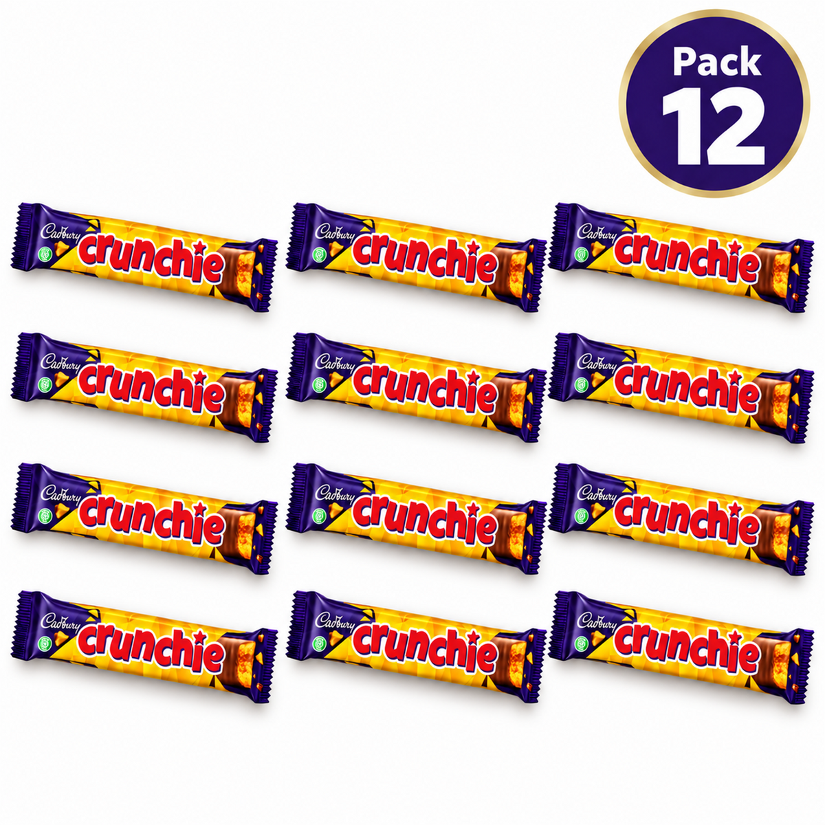 Cadbury Crunchie Chocolate Bar 40g — Pack of 12