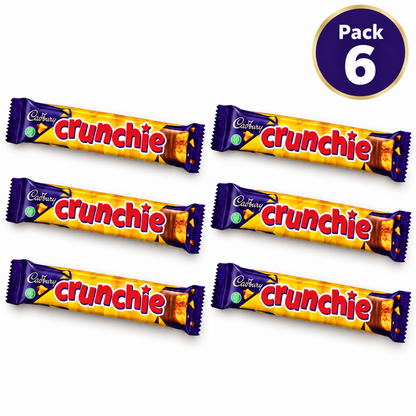 Cadbury Crunchie Chocolate Bar 40g — Pack of 6