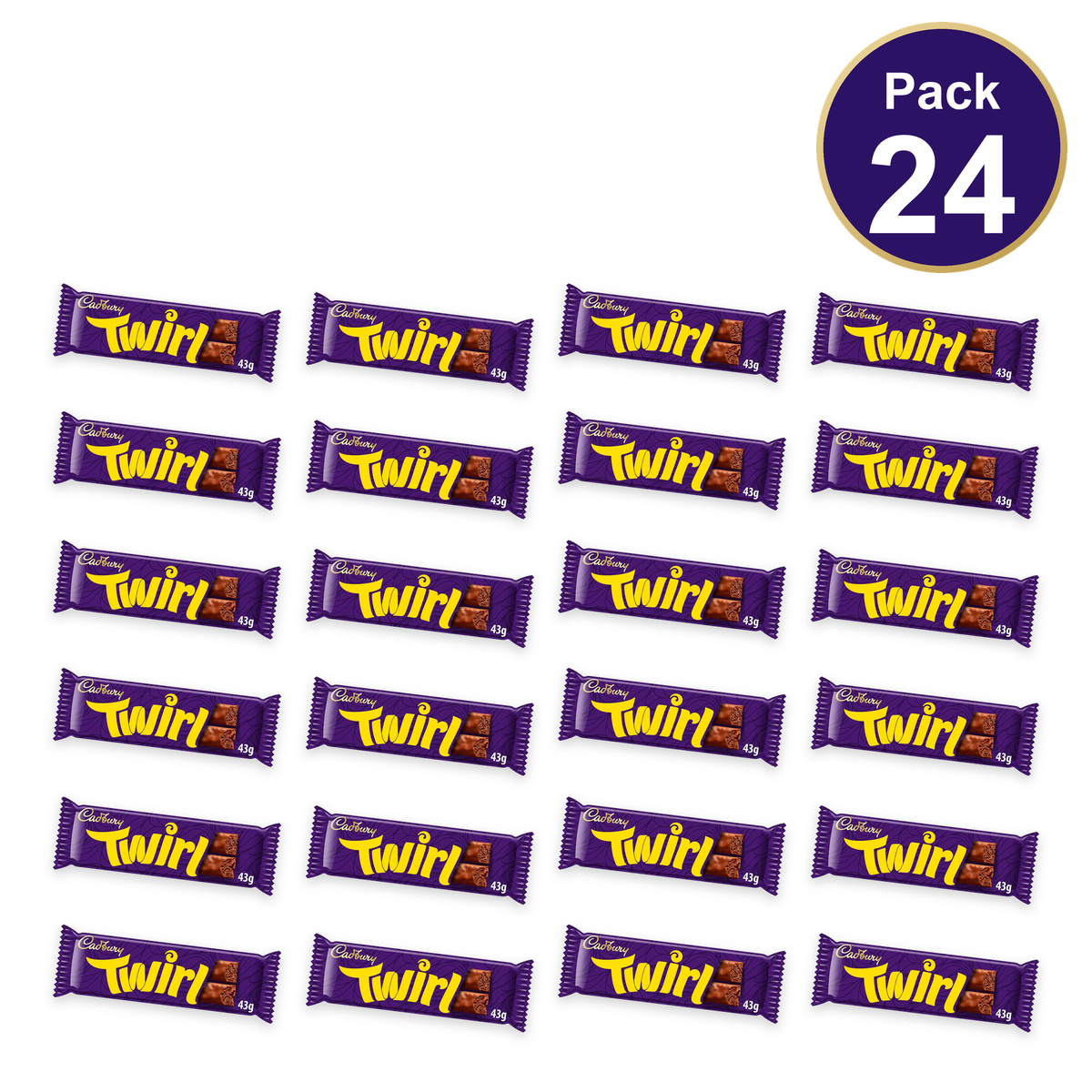Cadbury Twirl Chocolate Bar 43g — Pack of 24
