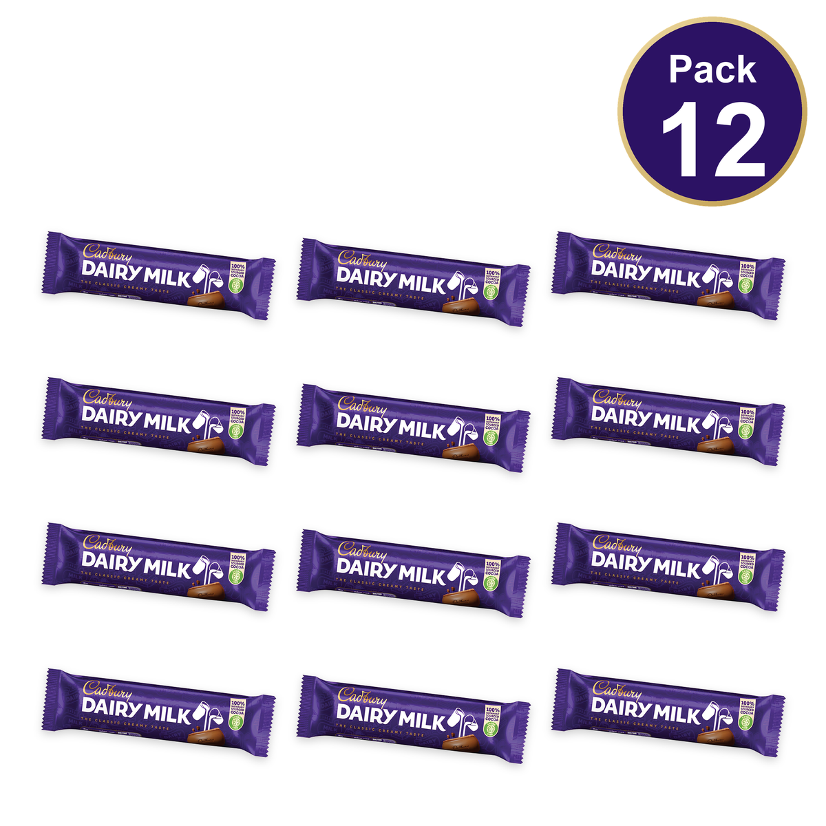 Cadbury Dairy Milk Chocolate Bar 45g — Pack of 12