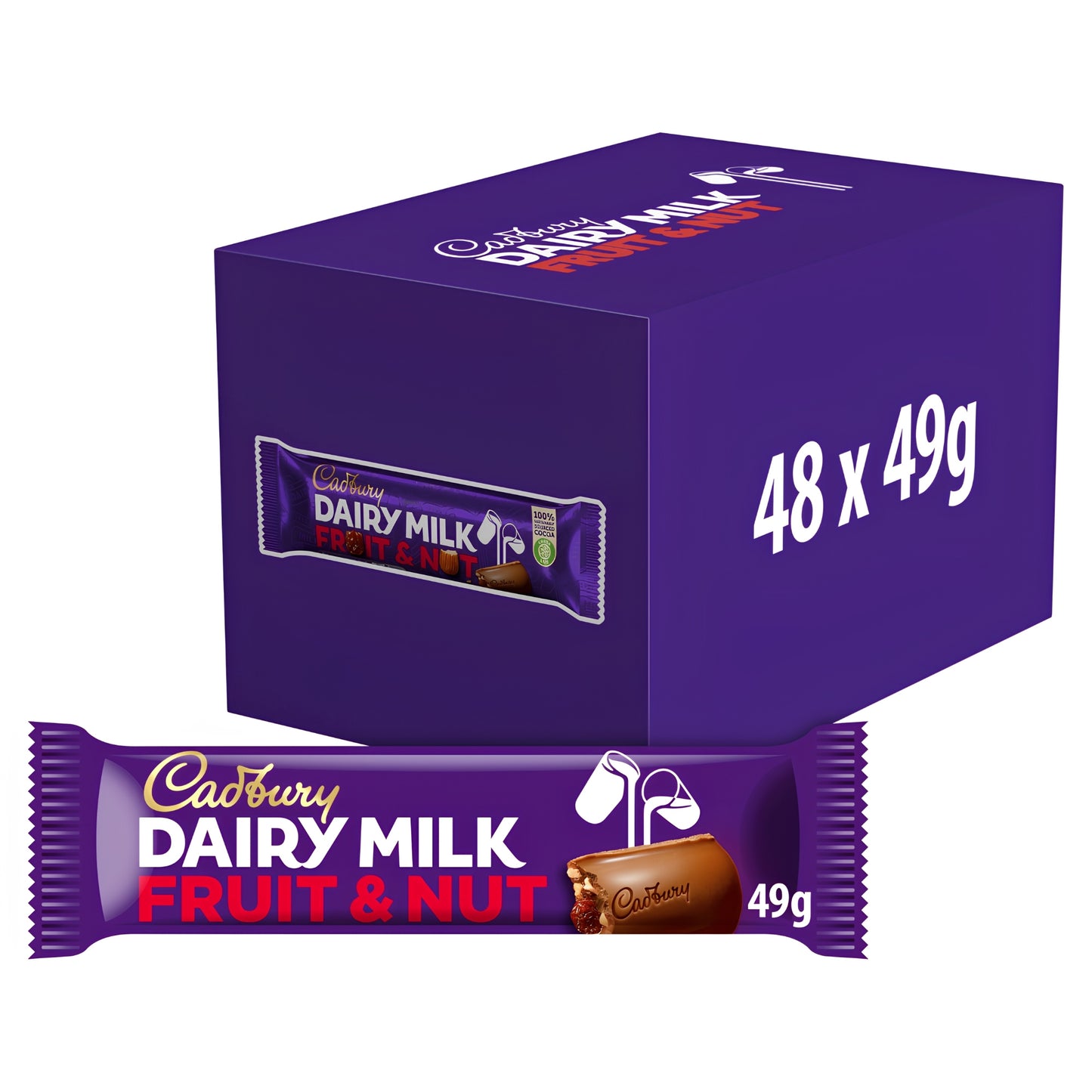 Cadbury Dairy Milk Fruit & Nut Chocolate Bar 49g Full Case