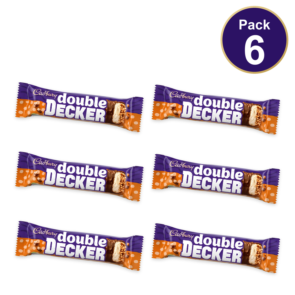 Cadbury Double Decker Chocolate Bar 54.5g — Pack of 6