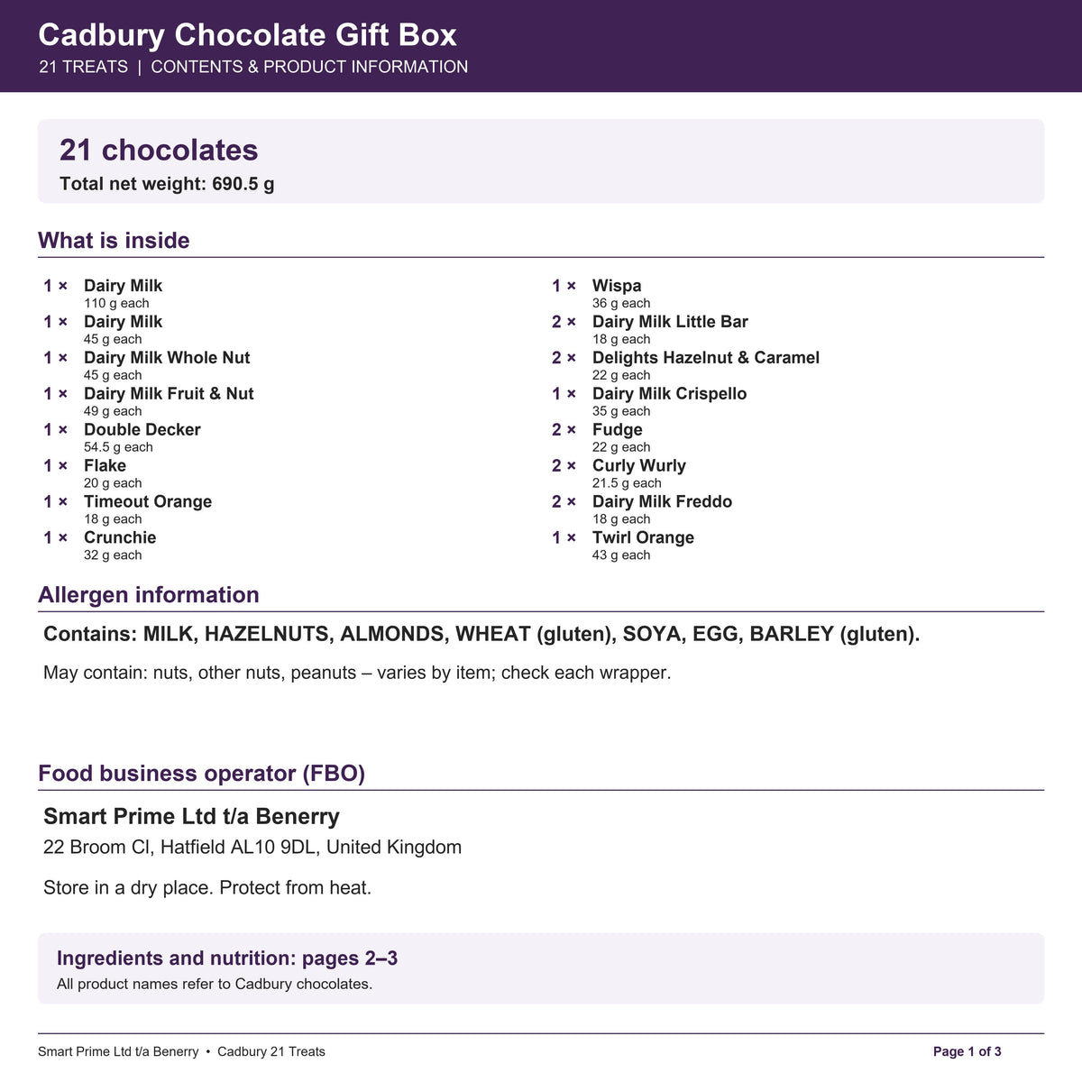 CAD_21 – product label – page 1 of 3