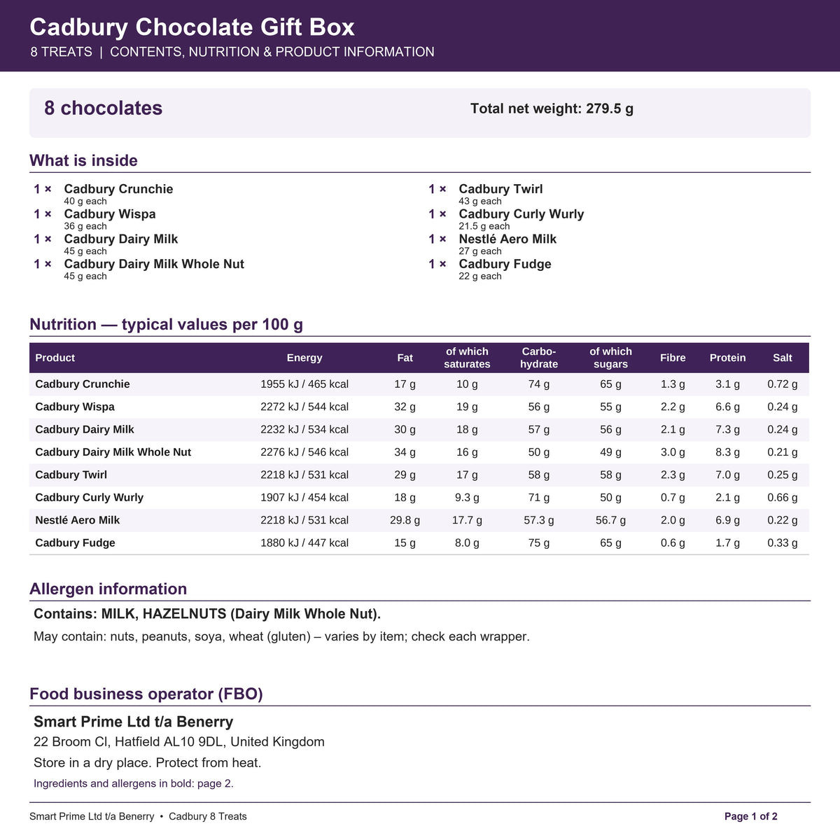 CAD_8 – product label – page 1 of 2