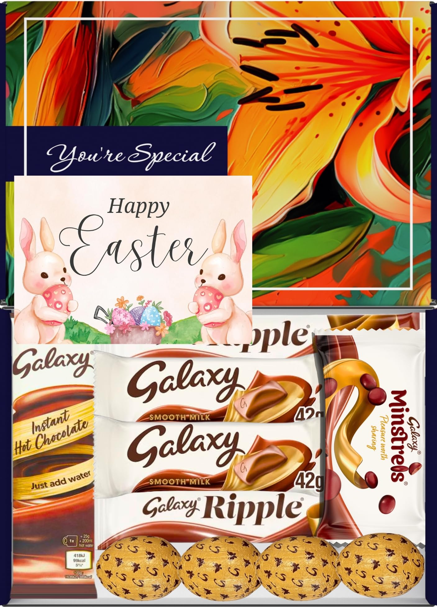 Galaxy Chocolate Gift Box 10 Treats – Easter for Kids Letterbox Hamper by Benerry