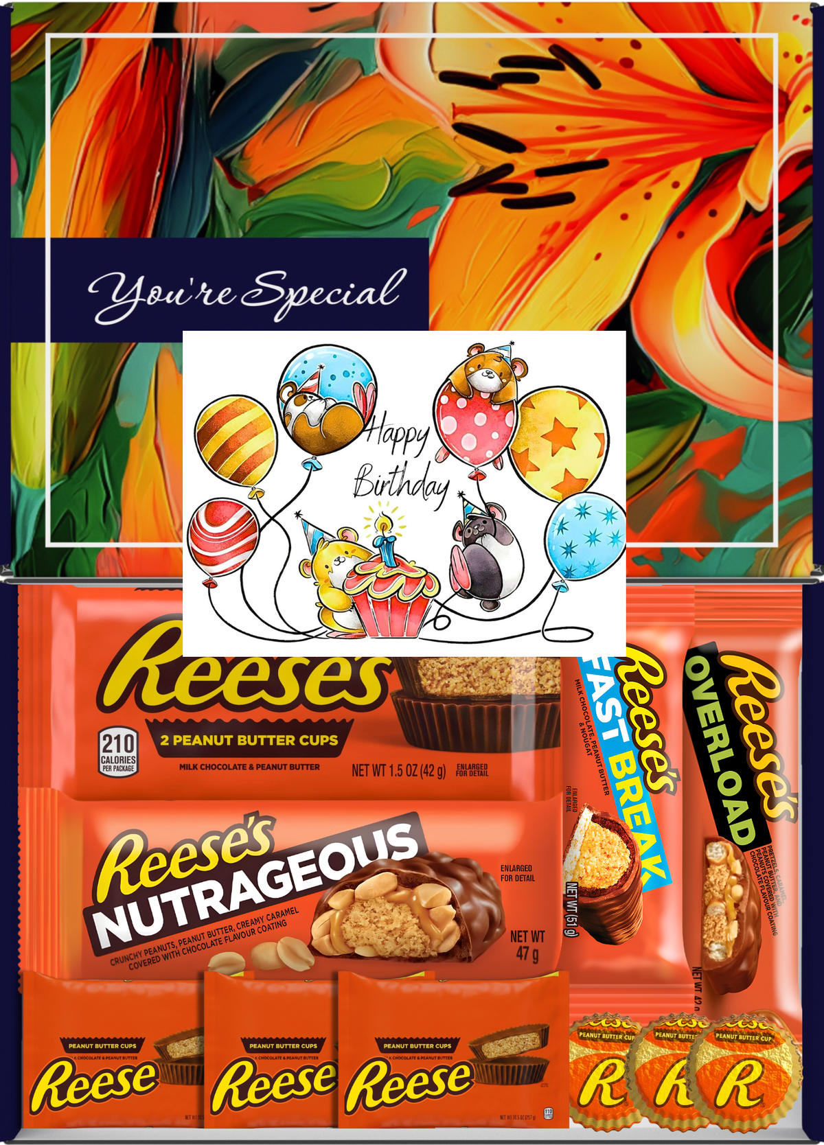 Reese's Gift Box 10 Treats Birthday Kids Letterbox