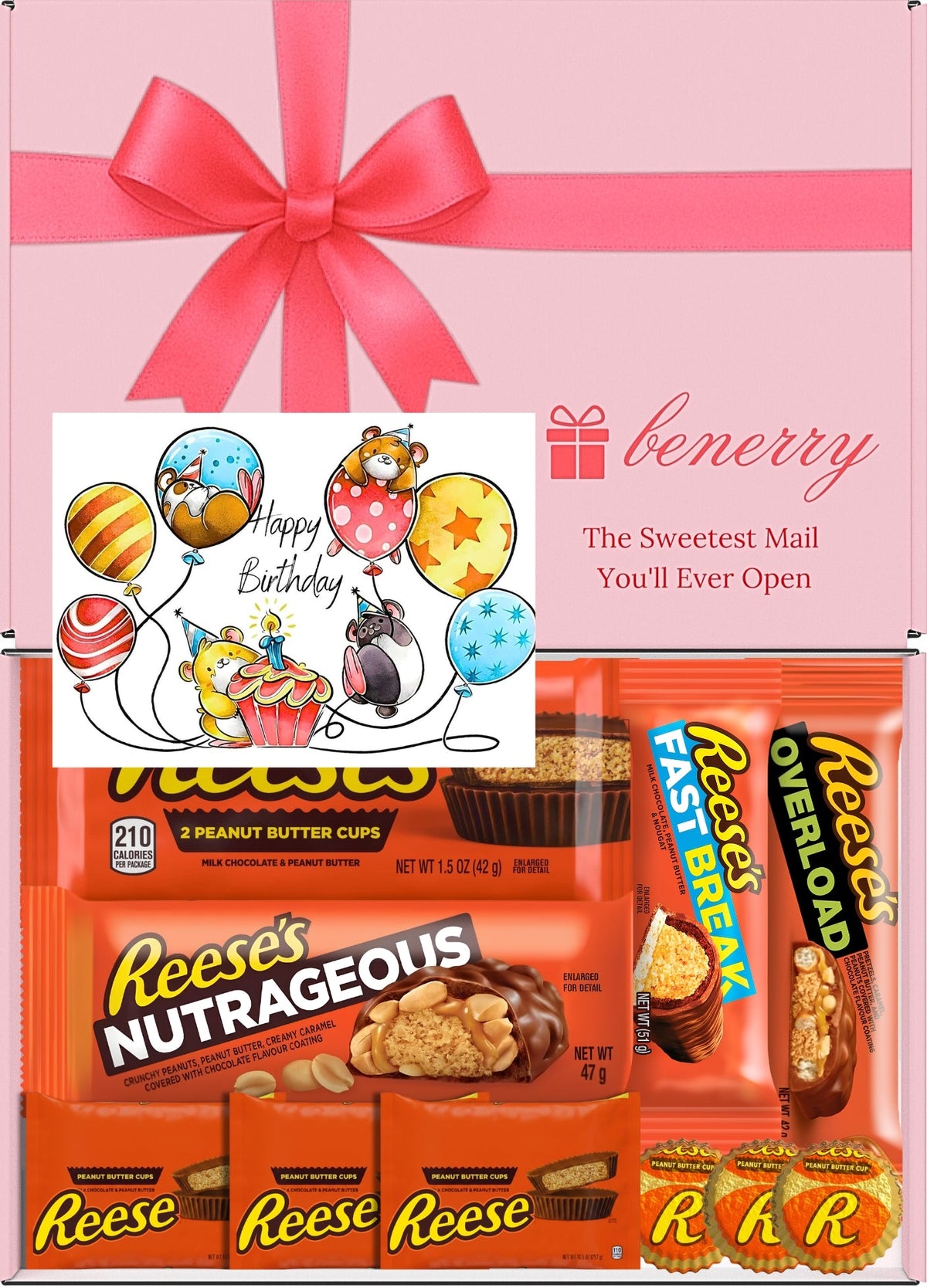 Reese's Gift Box 10 Treats Birthday Kids Pink