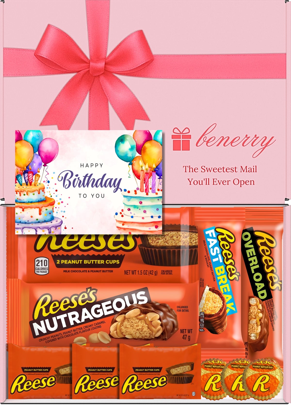 Reese's Gift Box 10 Treats Birthday Kids Pink