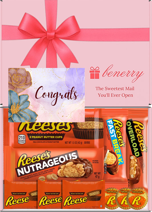 Reese's Gift Box 10 Treats Congratulations Pink