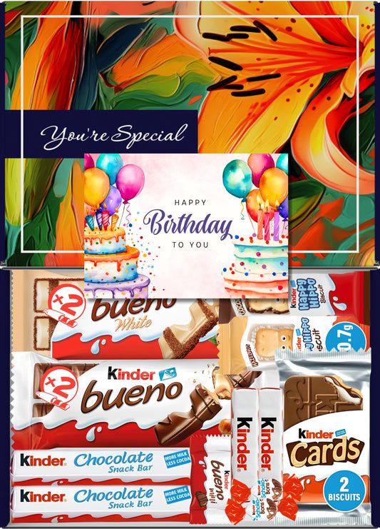 Kinder Chocolate Gift Box 12 Treats – Birthday for Kids Letterbox Hamper by Benerry