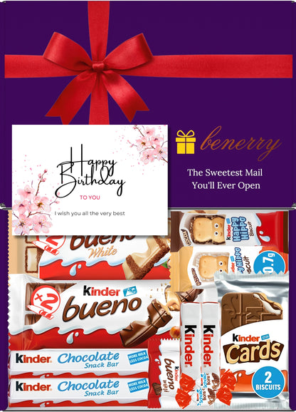 Kinder Chocolate Gift Box 12 Treats – Birthday Purple Gift Box by Benerry