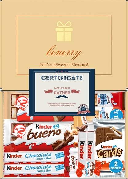 Kinder Chocolate Gift Box 12 Treats – Dad Beige Gift Box by Benerry
