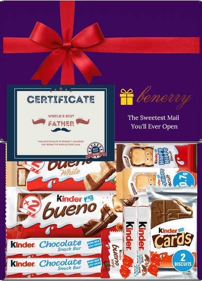 Kinder Chocolate Gift Box 12 Treats – Dad Purple Gift Box by Benerry