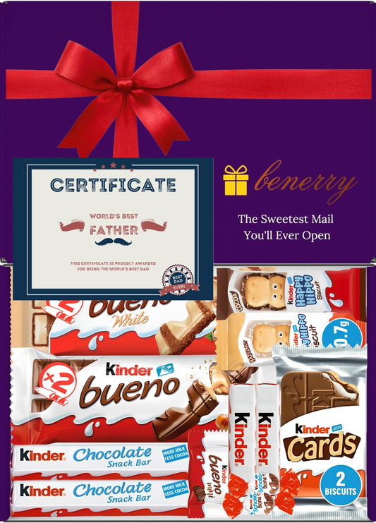 Kinder Chocolate Gift Box 12 Treats – Dad Purple Gift Box by Benerry