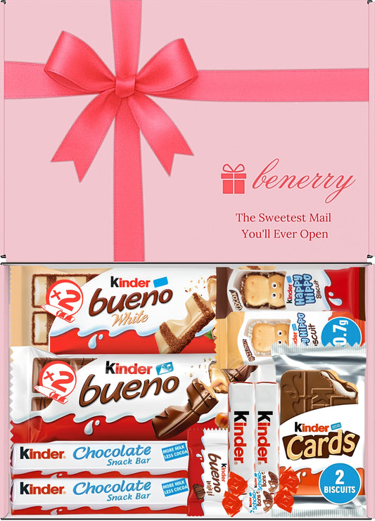 Kinder Chocolate Gift Box 12 Treats – Any Occasion Pink Gift Box by Benerry