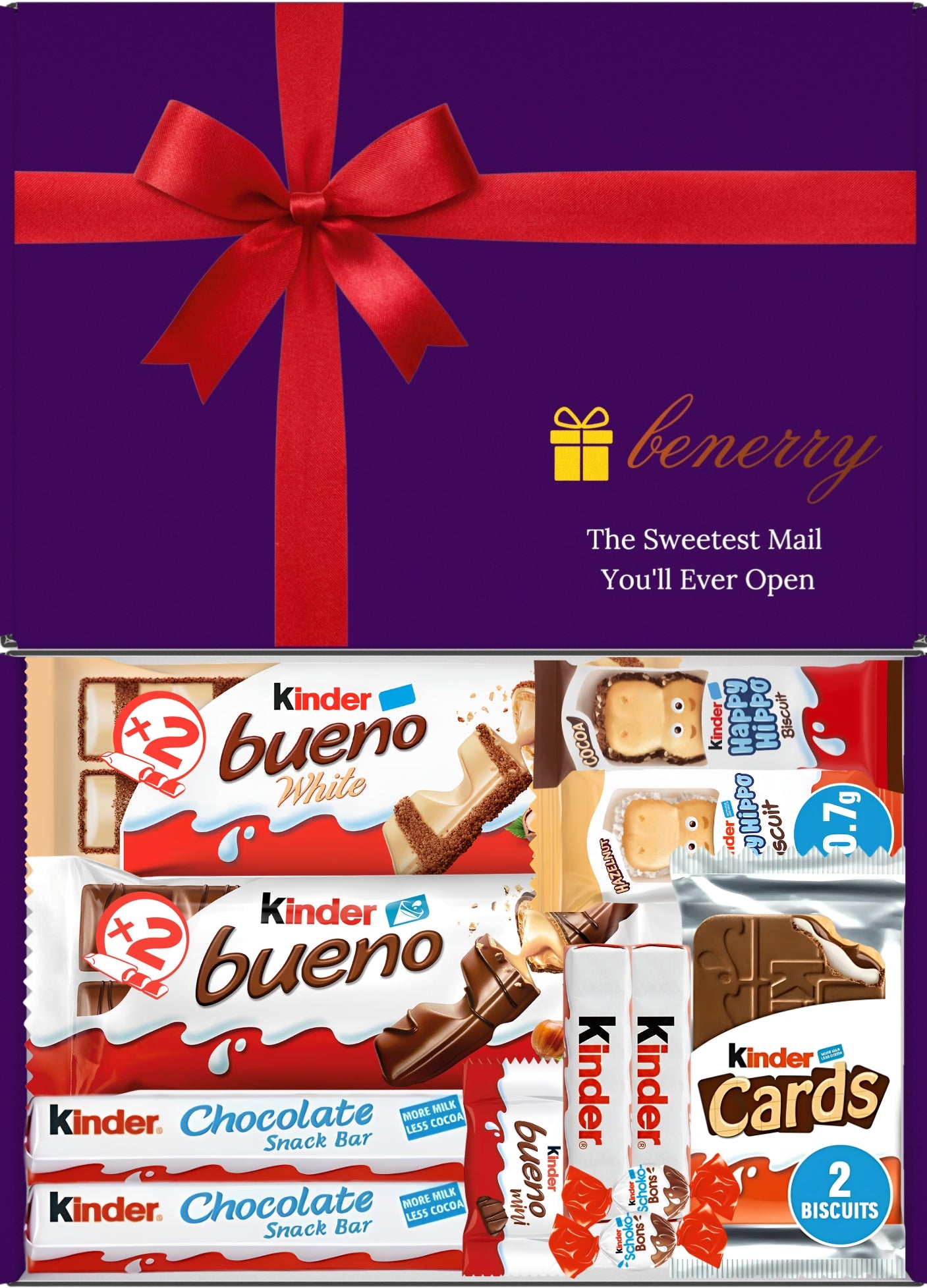 Kinder Chocolate Gift Box 12 Treats – Any Occasion Purple Gift Box by Benerry