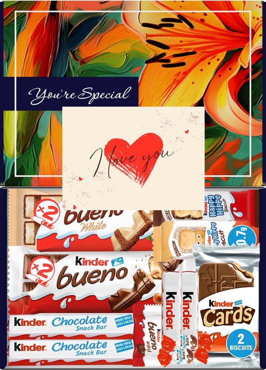 Kinder Chocolate Gift Box 12 Treats – Love Letterbox Hamper by Benerry