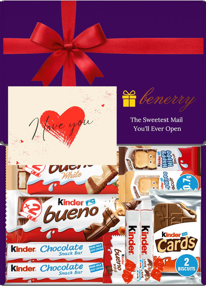 Kinder Chocolate Gift Box 12 Treats – Love Purple Gift Box by Benerry