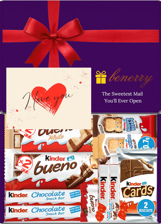 Kinder Chocolate Gift Box 12 Treats – Love Purple Gift Box by Benerry