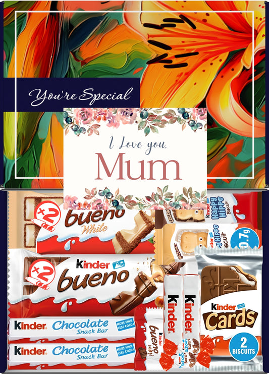 Kinder Chocolate Gift Box 12 Treats – Mum Letterbox Hamper by Benerry