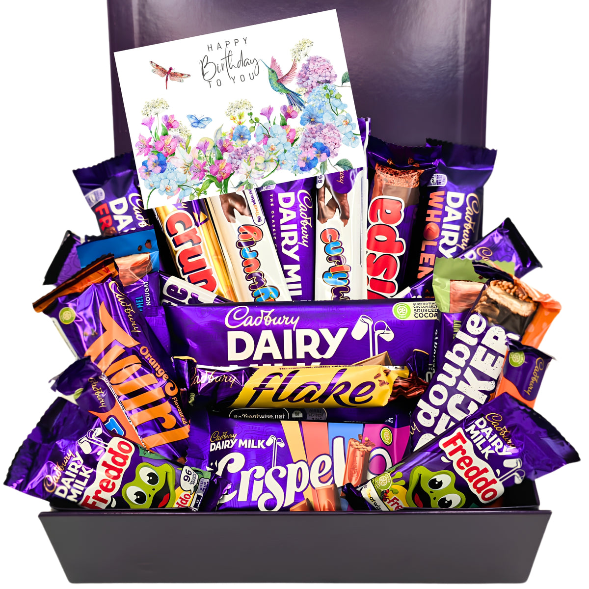 Cadbury Gift Box 21 Treats Birthday Floral Purple Magnetic
