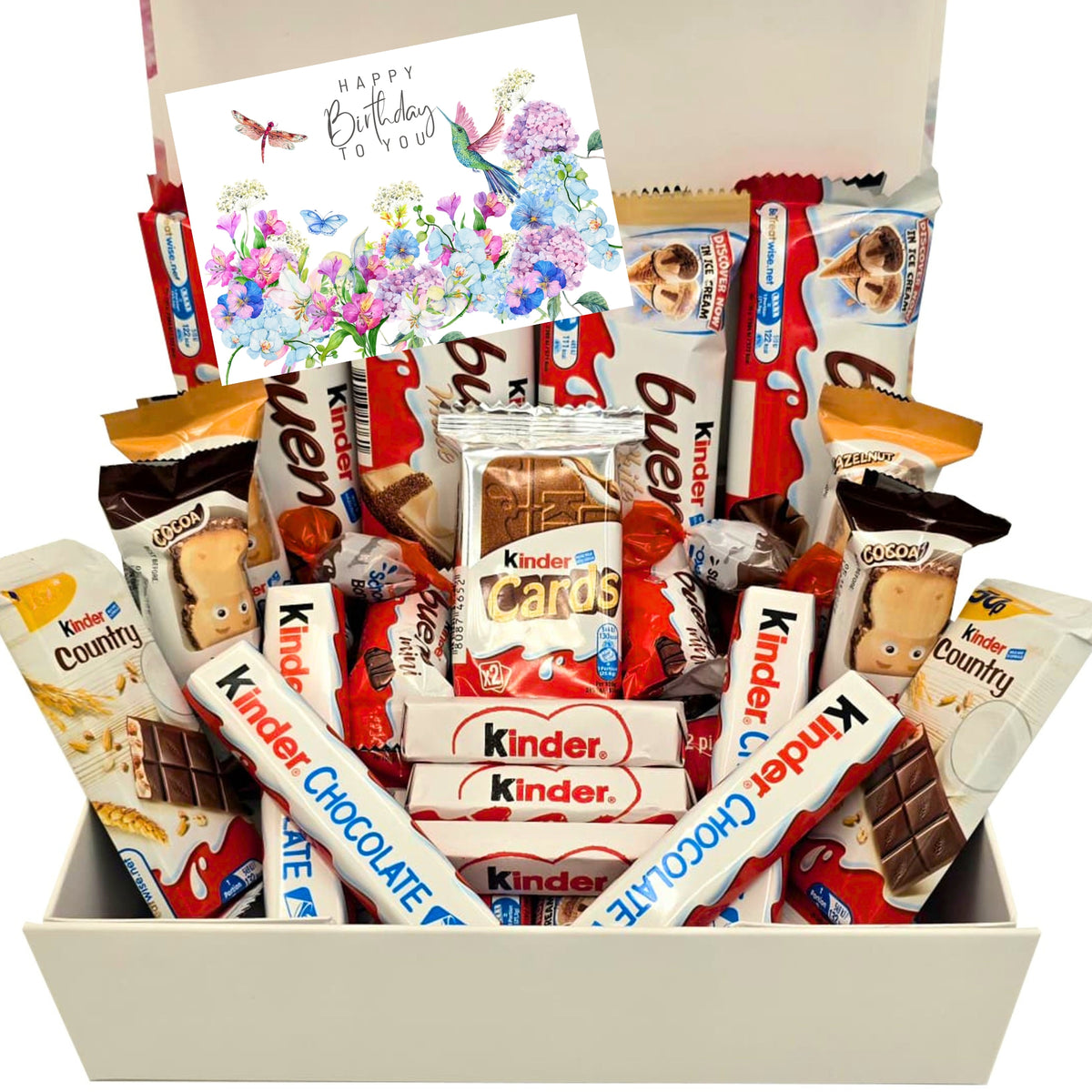 Kinder Gift Box 25 Treats Birthday Floral Magnetic