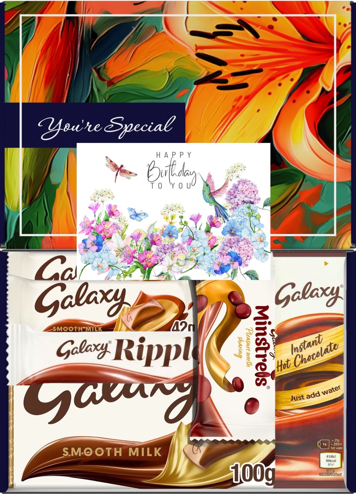 Galaxy Gift Box 6 Treats Birthday Floral Letterbox