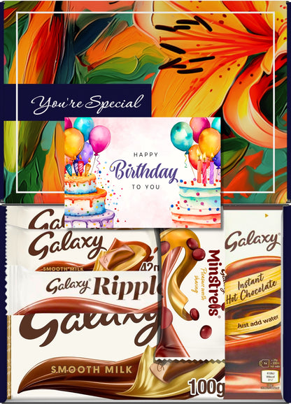 Galaxy Chocolate Gift Box 6 Treats – Birthday for Kids Letterbox Hamper by Benerry
