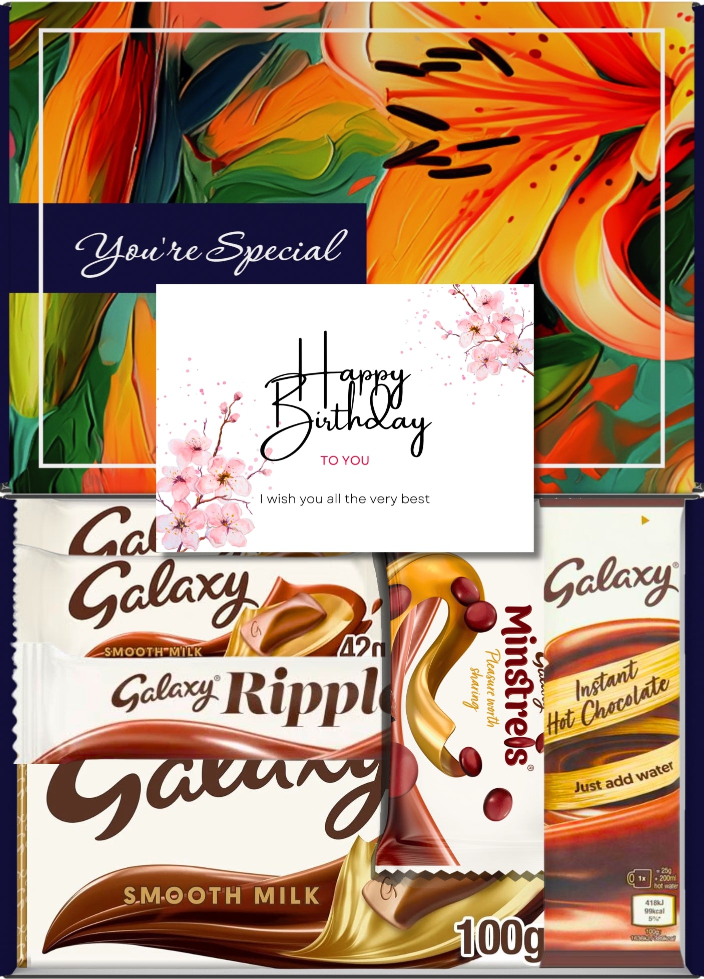 Galaxy Chocolate Gift Box 6 Treats – Birthday Letterbox Hamper by Benerry