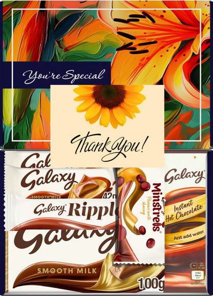 Galaxy Chocolate Gift Box 6 Treats – Thank You Letterbox Hamper by Benerry