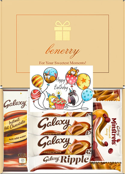 Galaxy Chocolate Gift Box 7 Treats – Birthday for Kids Beige Gift Box by Benerry