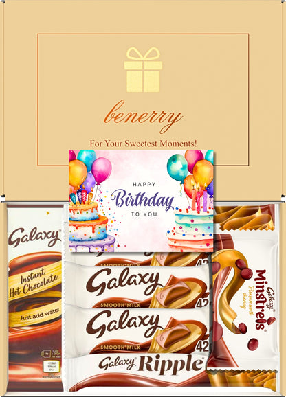 Galaxy Chocolate Gift Box 7 Treats – Birthday for Kids Beige Gift Box by Benerry