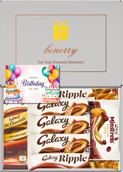 Galaxy Chocolate Gift Box 7 Treats – Birthday for Kids Grey Gift Box by Benerry