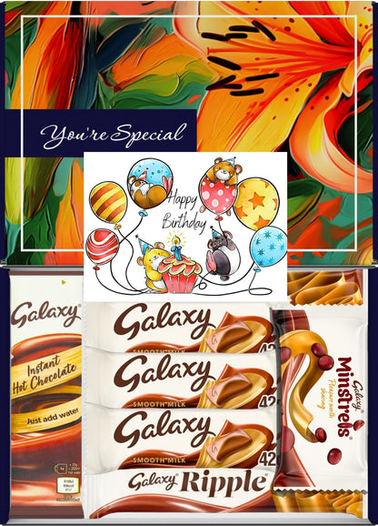Galaxy Chocolate Gift Box 7 Treats – Birthday for Kids Letterbox Hamper by Benerry