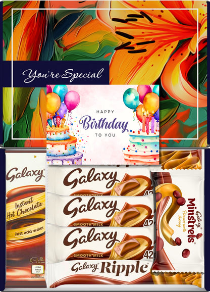 Galaxy Chocolate Gift Box 7 Treats – Birthday for Kids Letterbox Hamper by Benerry