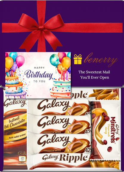 Galaxy Chocolate Gift Box 7 Treats – Birthday for Kids Purple Gift Box by Benerry