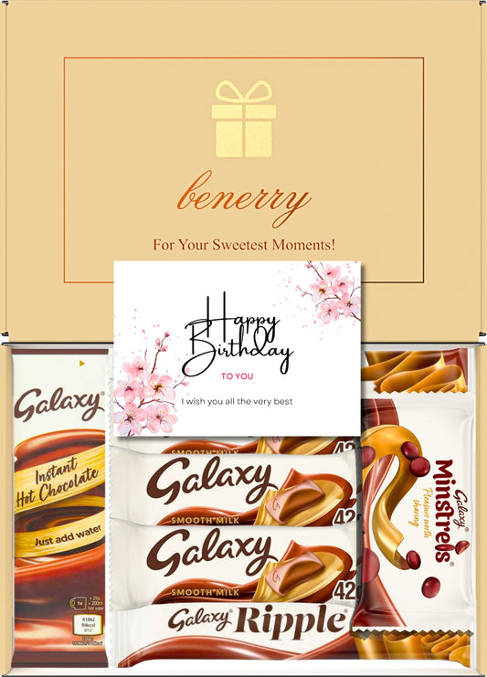Galaxy Chocolate Gift Box 7 Treats – Birthday Beige Gift Box by Benerry