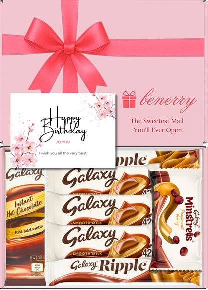 Galaxy Chocolate Gift Box 7 Treats – Birthday Pink Gift Box by Benerry