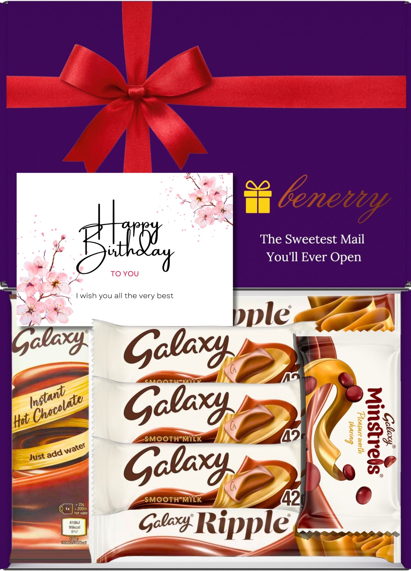 Galaxy Chocolate Gift Box 7 Treats – Birthday Purple Gift Box by Benerry
