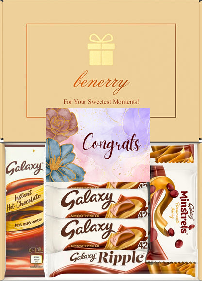 Galaxy Chocolate Gift Box 7 Treats – Congratulations Beige Gift Box by Benerry