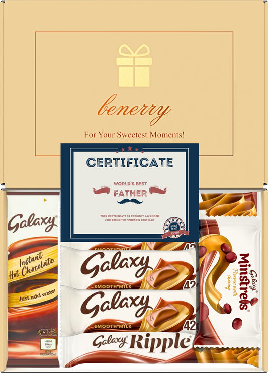 Galaxy Chocolate Gift Box 7 Treats – Dad Beige Gift Box by Benerry