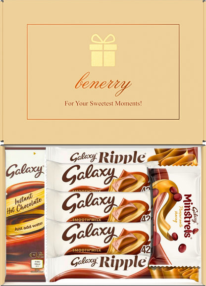 Galaxy Chocolate Gift Box 7 Treats – Any Occasion Beige Gift Box by Benerry