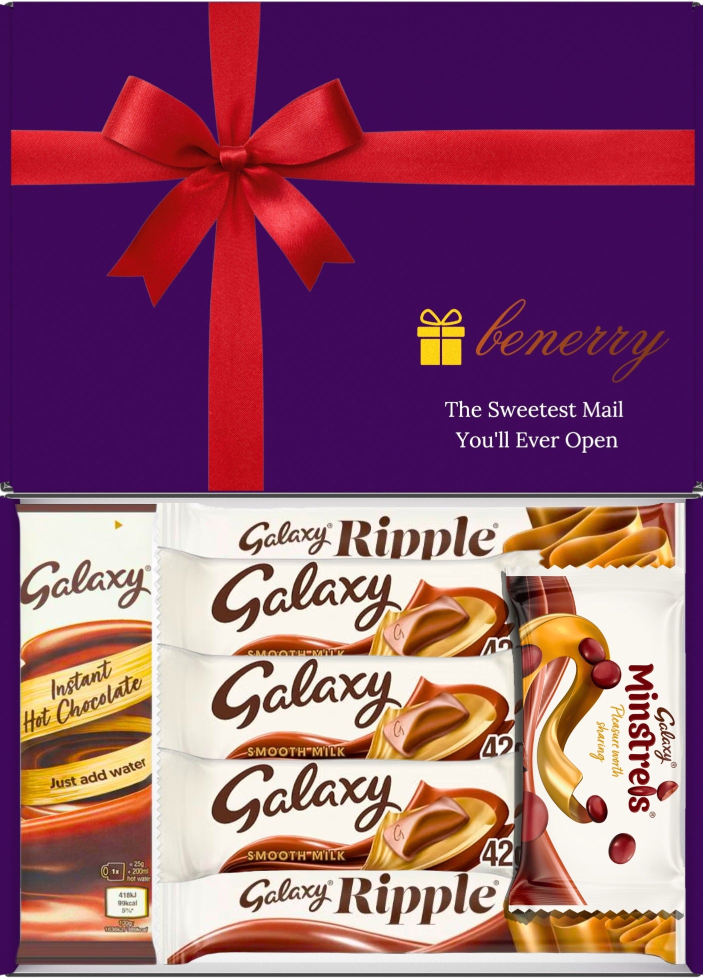 Galaxy Chocolate Gift Box 7 Treats – Any Occasion Purple Gift Box by Benerry