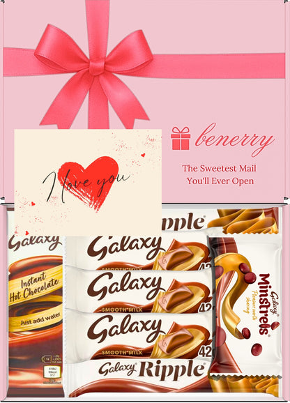 Galaxy Chocolate Gift Box 7 Treats – Love Pink Gift Box by Benerry